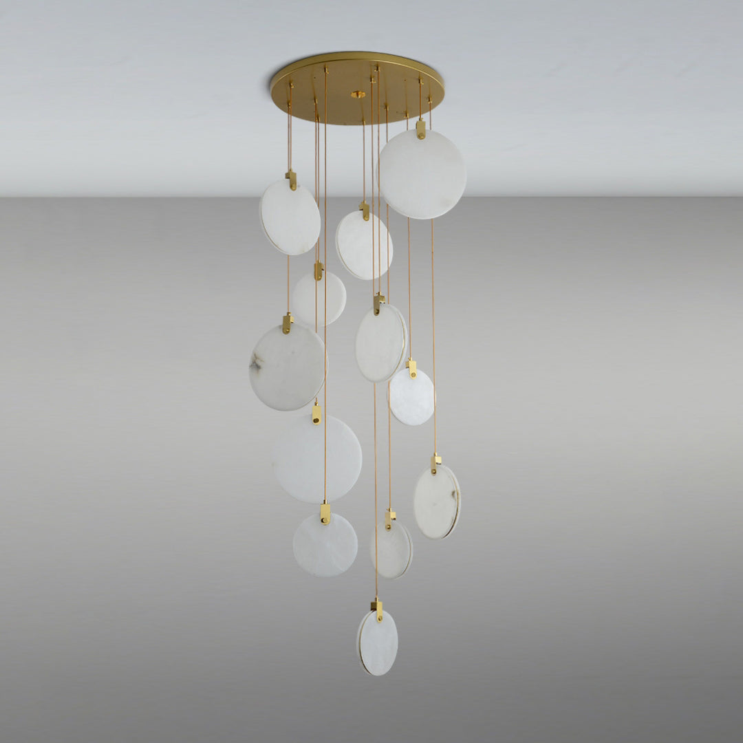 Harvest Alabaster Pendant Light – Natural Stone LED Chandelier