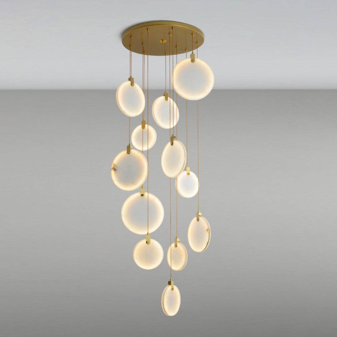 Harvest Alabaster Pendant Light – Natural Stone LED Chandelier