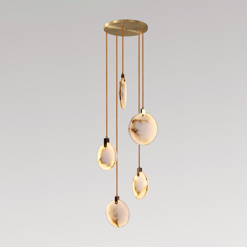 Harvest Alabaster Pendant Light – Natural Stone LED Chandelier