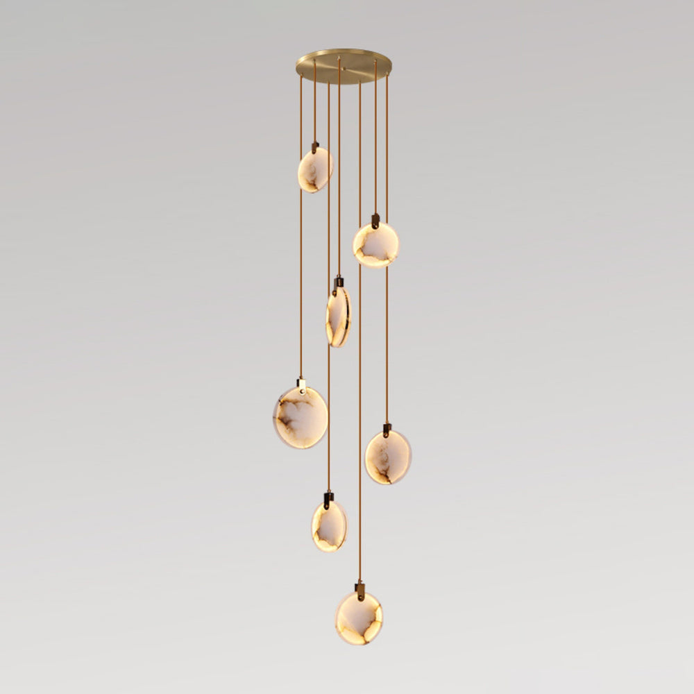 Harvest Alabaster Pendant Light – Natural Stone LED Chandelier