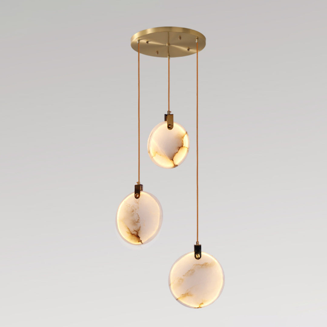 Harvest Alabaster Pendant Light – Natural Stone LED Chandelier