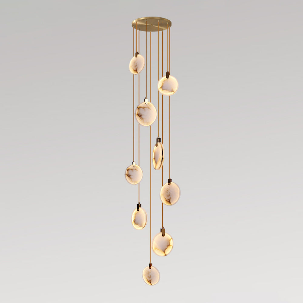 Harvest Alabaster Pendant Light – Natural Stone LED Chandelier