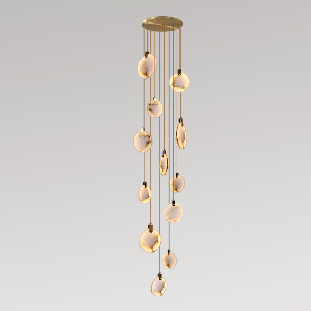 Harvest Alabaster Pendant Light – Natural Stone LED Chandelier