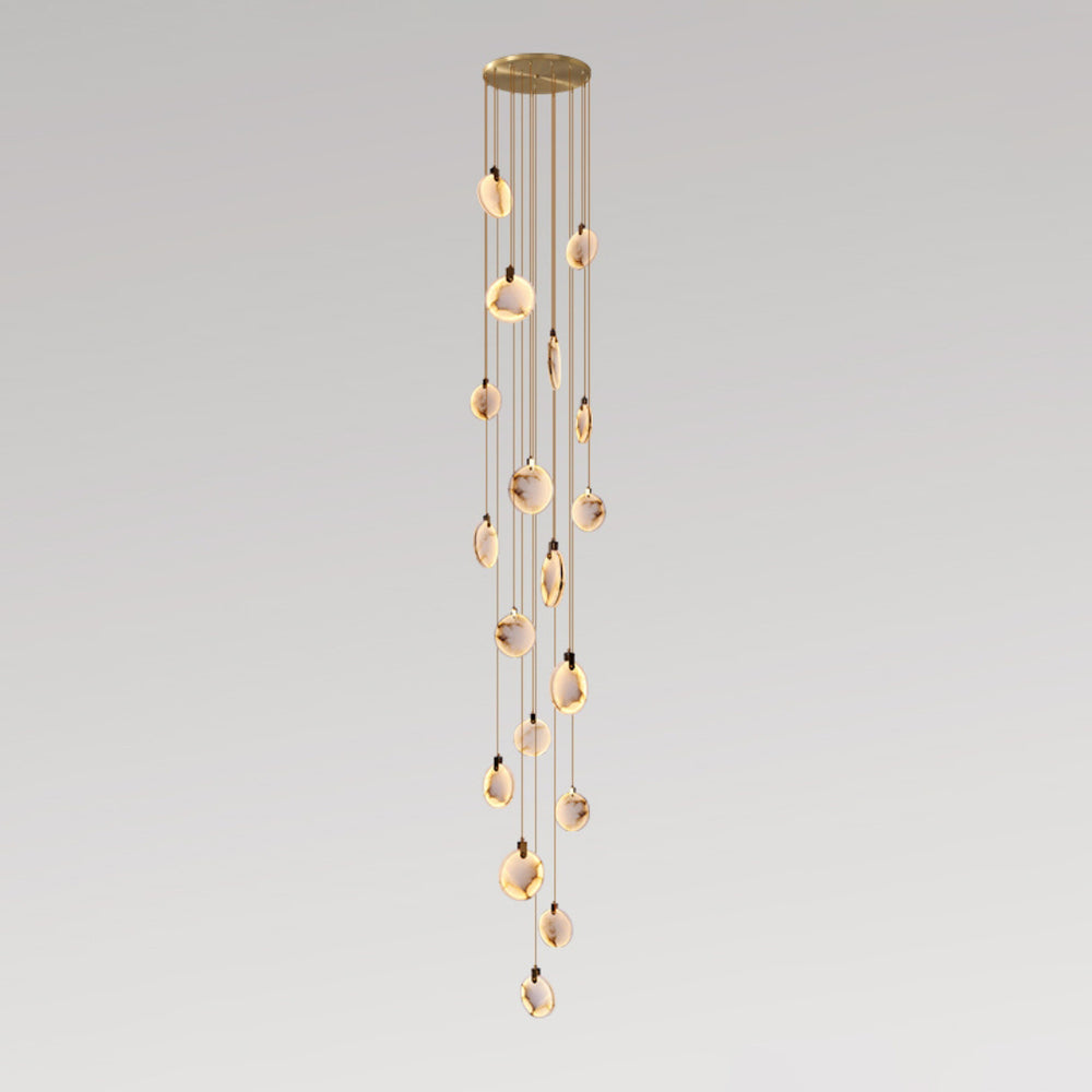 Harvest Alabaster Pendant Light – Natural Stone LED Chandelier