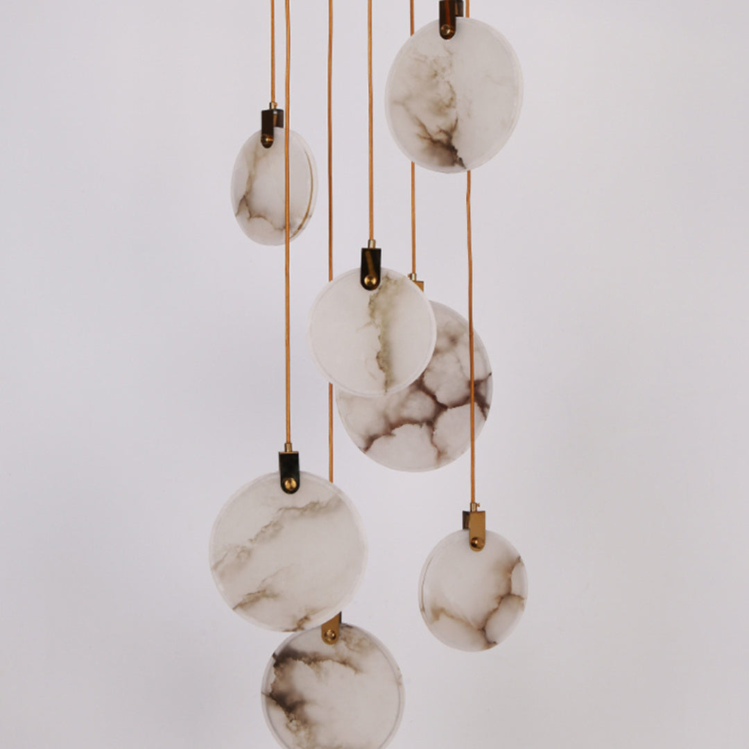 Harvest Alabaster Pendant Light – Natural Stone LED Chandelier