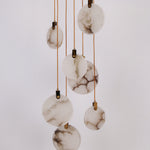 Harvest Alabaster Pendant Light – Natural Stone LED Chandelier