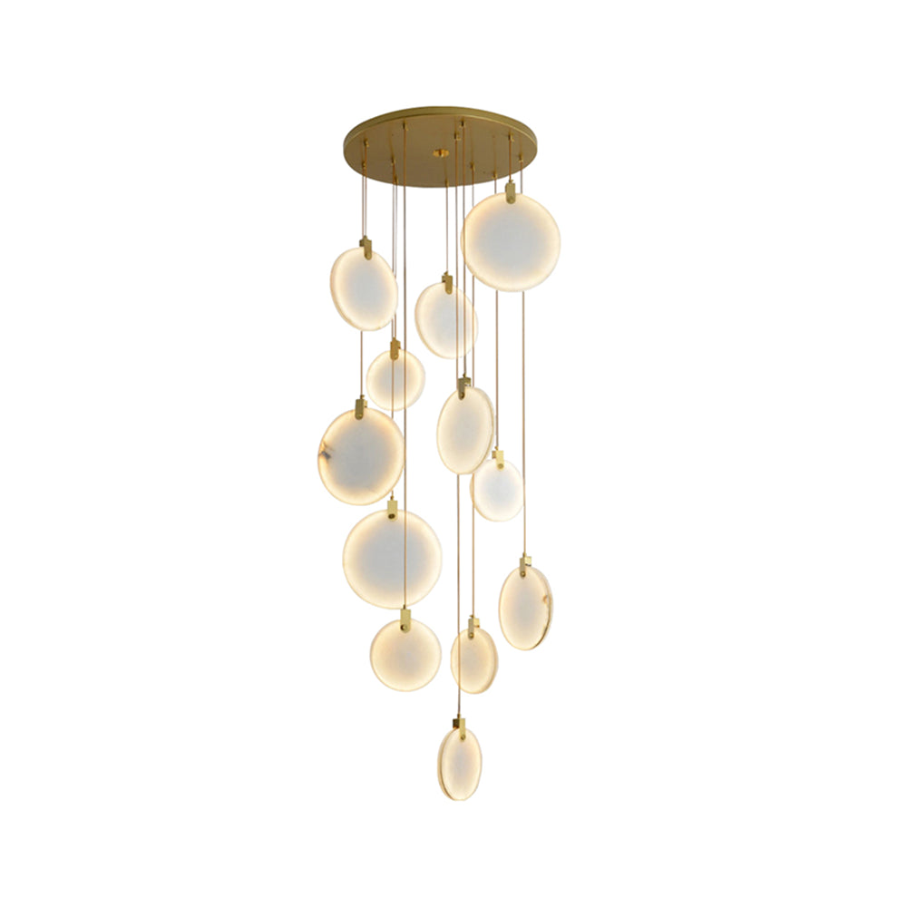 Harvest Alabaster Pendant Light – Natural Stone LED Chandelier