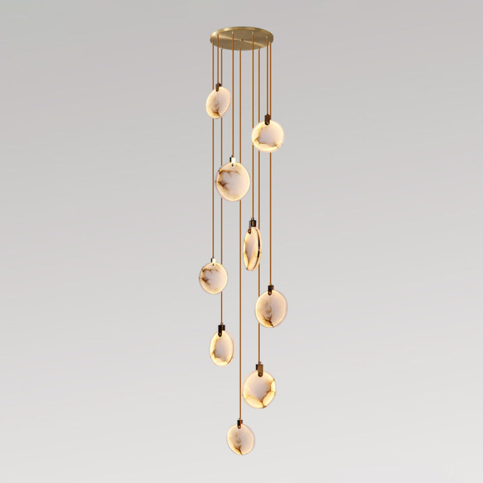 Harvest Alabaster Pendant Light – Natural Stone LED Chandelier
