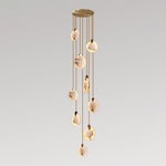 Harvest Alabaster Pendant Light – Natural Stone LED Chandelier