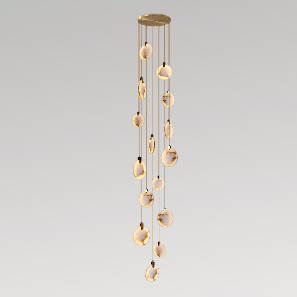 Harvest Alabaster Pendant Light – Natural Stone LED Chandelier