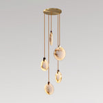 Harvest Alabaster Pendant Light – Natural Stone LED Chandelier
