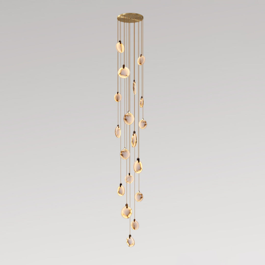 Harvest Alabaster Pendant Light – Natural Stone LED Chandelier