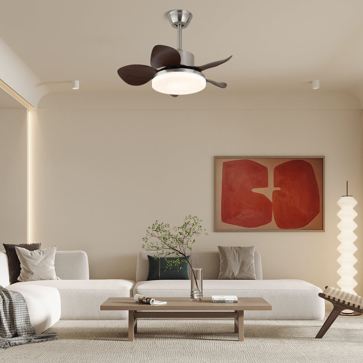 Hazel Ceiling Fan Light with Wooden Blades and Integrated LED