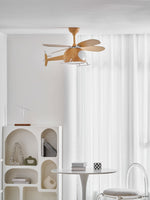 Heli Breeze Wooden Helicopter Ceiling Fan with Integrated LED Light for Kids' Rooms