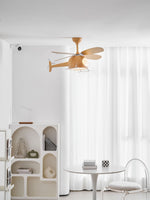 Heli Breeze Wooden Helicopter Ceiling Fan with Integrated LED Light for Kids' Rooms