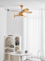 Heli Breeze Wooden Helicopter Ceiling Fan with Integrated LED Light for Kids' Rooms