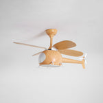 Heli Breeze Wooden Helicopter Ceiling Fan with Integrated LED Light for Kids' Rooms
