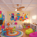 Heli Breeze Wooden Helicopter Ceiling Fan with Integrated LED Light for Kids' Rooms