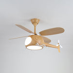 Heli Breeze Wooden Helicopter Ceiling Fan with Integrated LED Light for Kids' Rooms