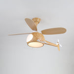 Heli Breeze Wooden Helicopter Ceiling Fan with Integrated LED Light for Kids' Rooms