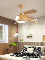 Heli Breeze Wooden Helicopter Ceiling Fan with Integrated LED Light for Kids' Rooms