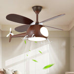 Heli Breeze Wooden Helicopter Ceiling Fan with Integrated LED Light for Kids' Rooms