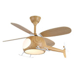 Heli Breeze Wooden Helicopter Ceiling Fan with Integrated LED Light for Kids' Rooms