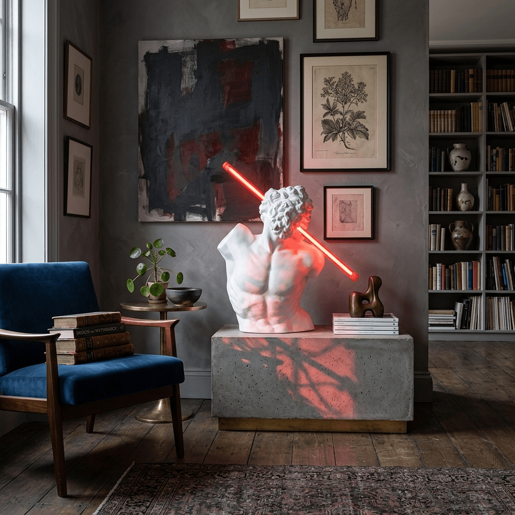 Helios Strike Sculpture Table Lamp with LED Light Rod