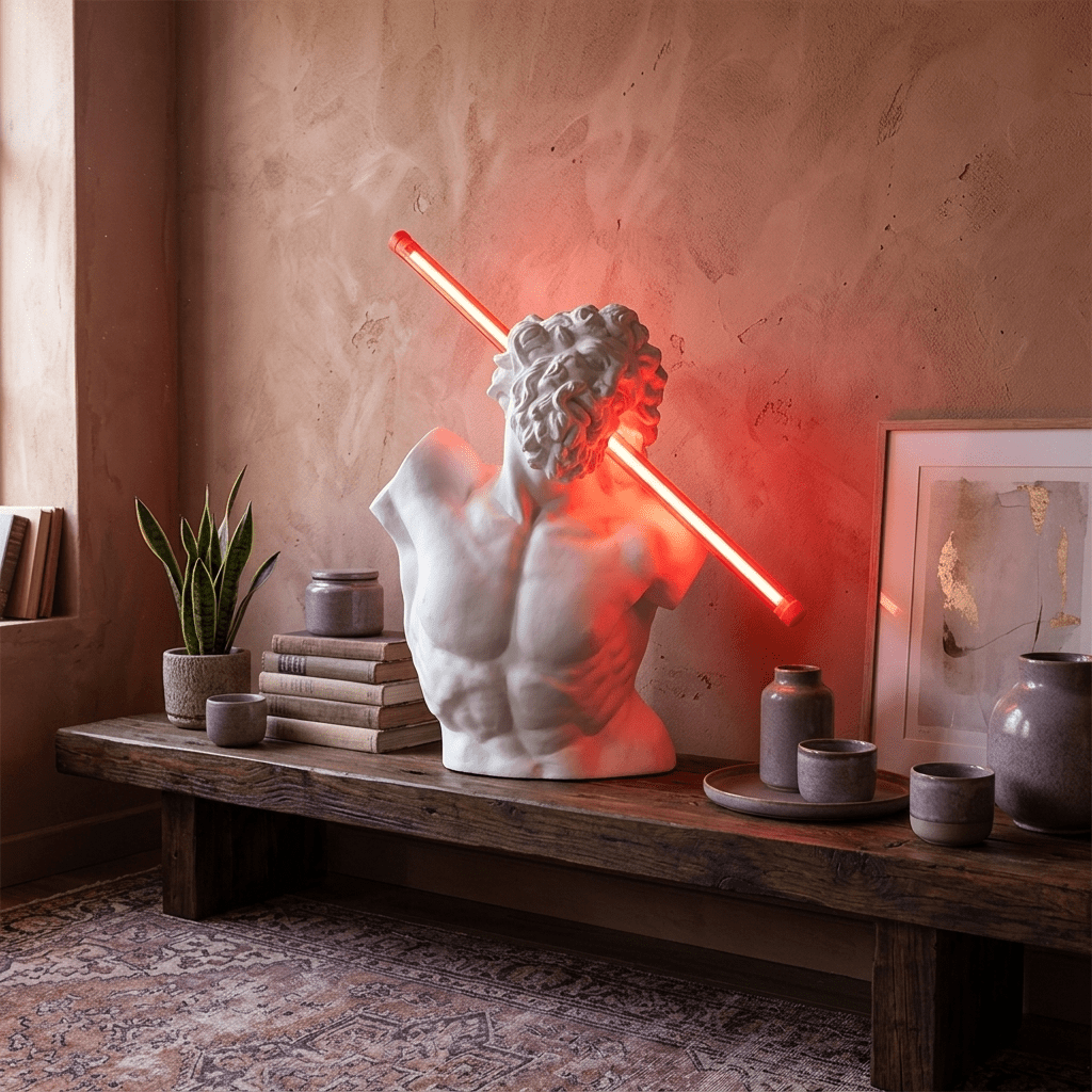 Helios Strike Sculpture Table Lamp with LED Light Rod