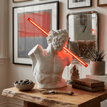 Helios Strike Sculpture Table Lamp with LED Light Rod