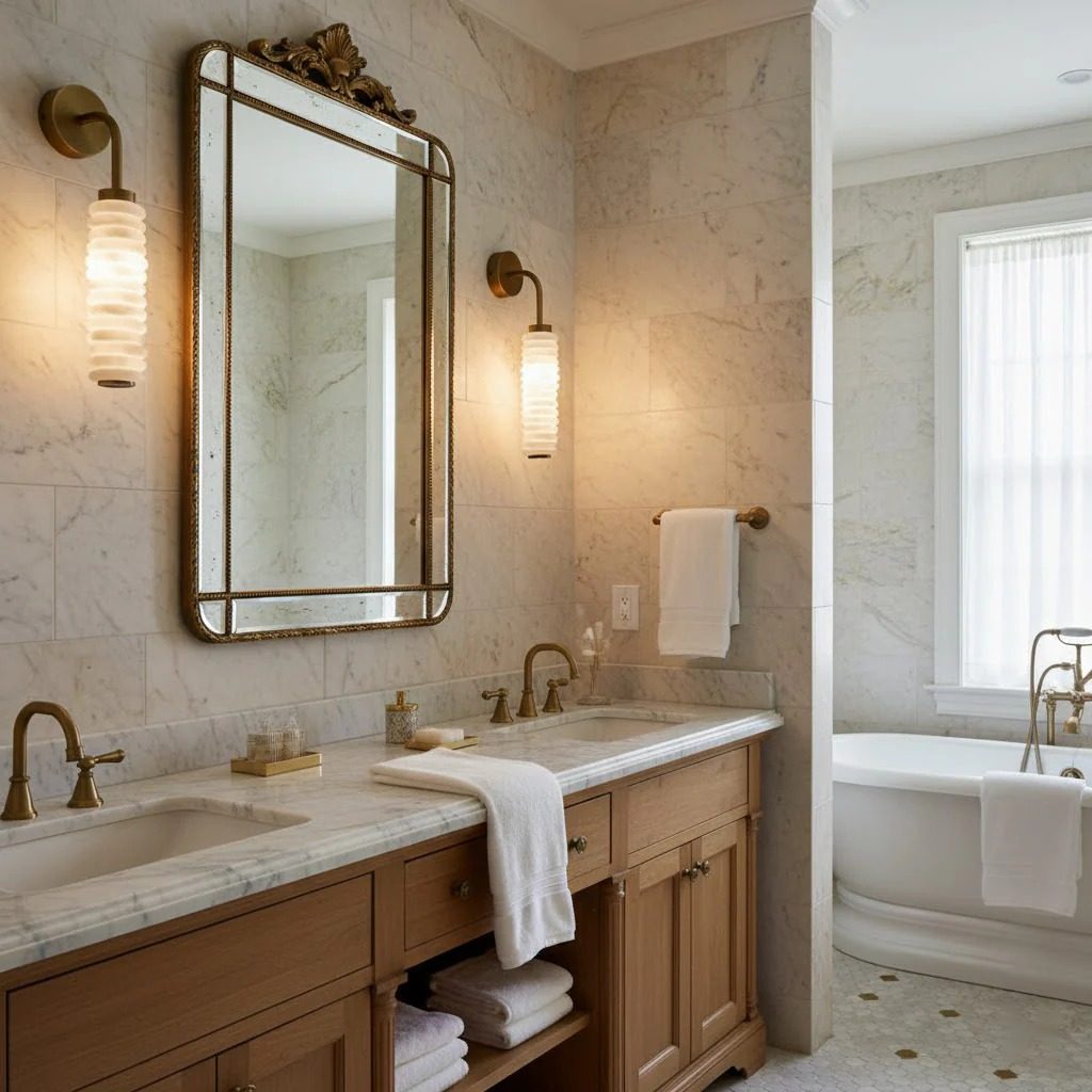 Helix Alabaster Wall Sconce in Bronze with Warm LED Light