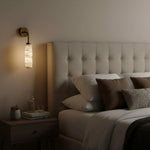 Helix Alabaster Wall Sconce in Bronze with Warm LED Light