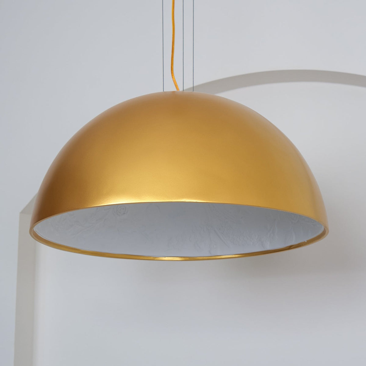 Hemisfera Plaster Pendant Light — Designer Hemisphere Suspension Lamp