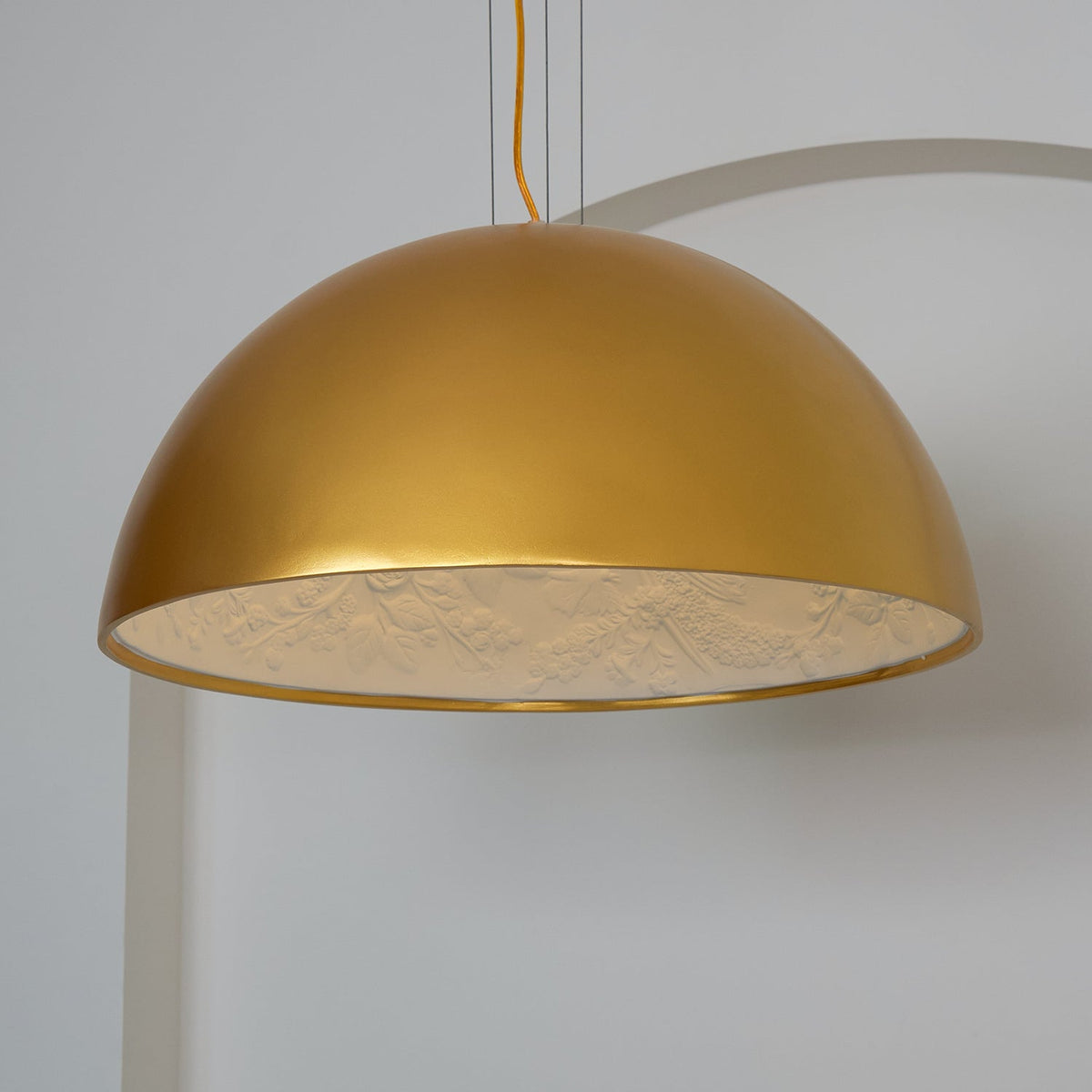 Hemisfera Plaster Pendant Light — Designer Hemisphere Suspension Lamp