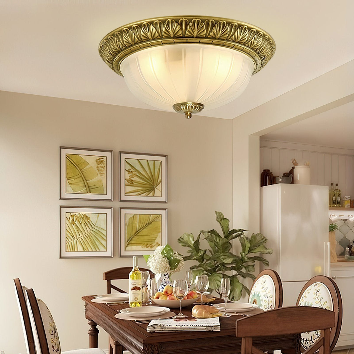 Hemispherical Engraved Ceiling Light