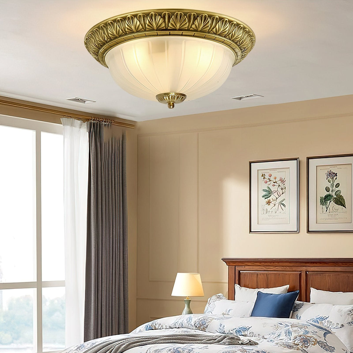 Hemispherical Engraved Ceiling Light
