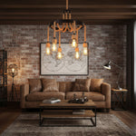 Industrial Starfall Chandelier with Hemp Rope Accents