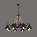Hemp Rope Industrial Horn Chandelier