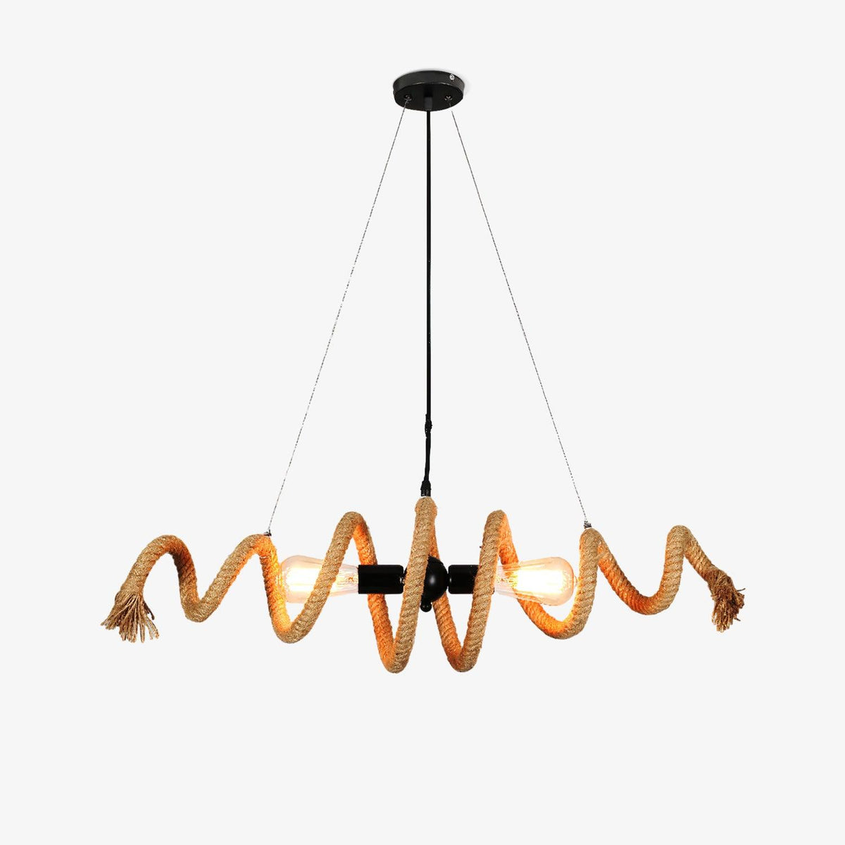 Artisan Hemp Rope Spiral Chandelier for Modern Interiors