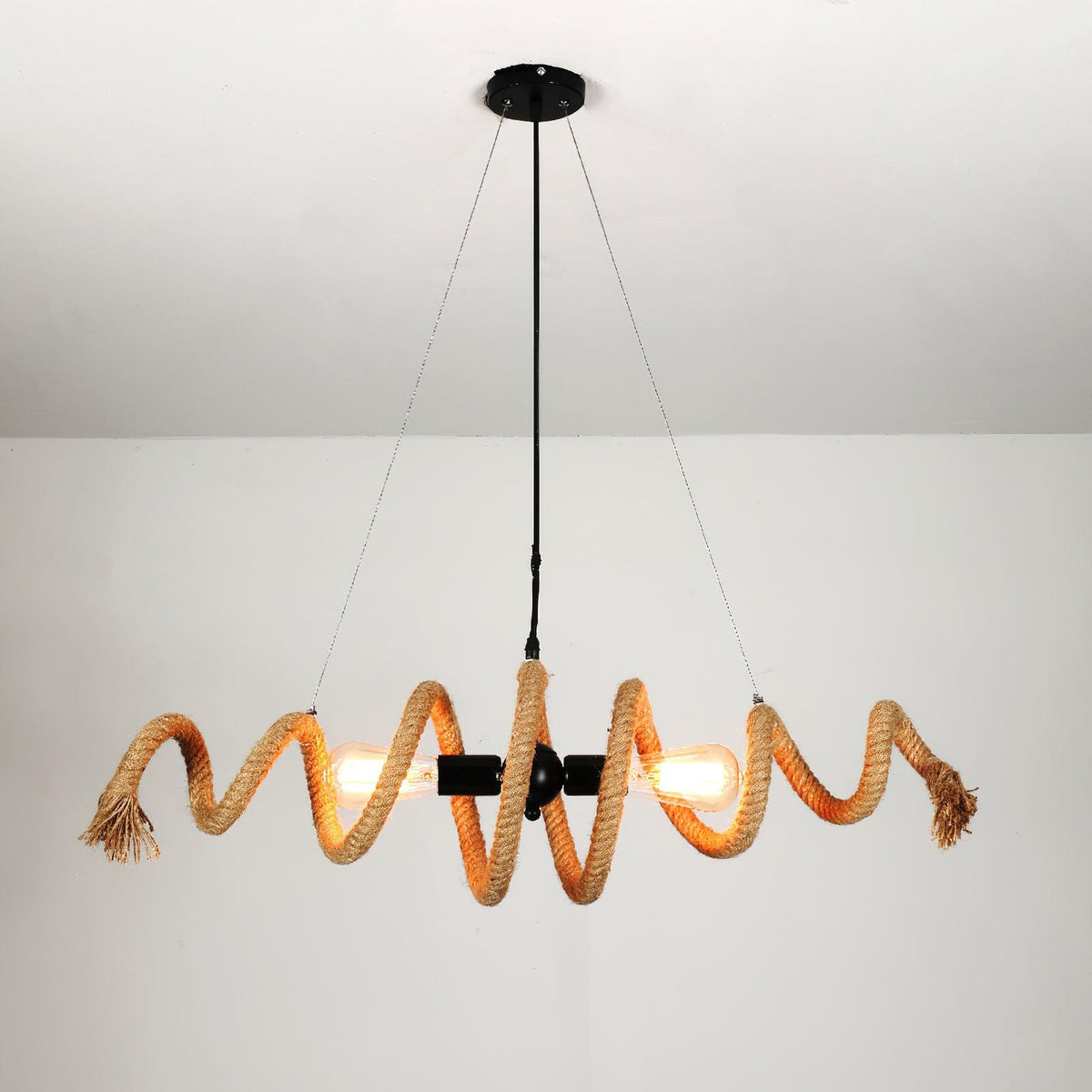 Artisan Hemp Rope Spiral Chandelier for Modern Interiors