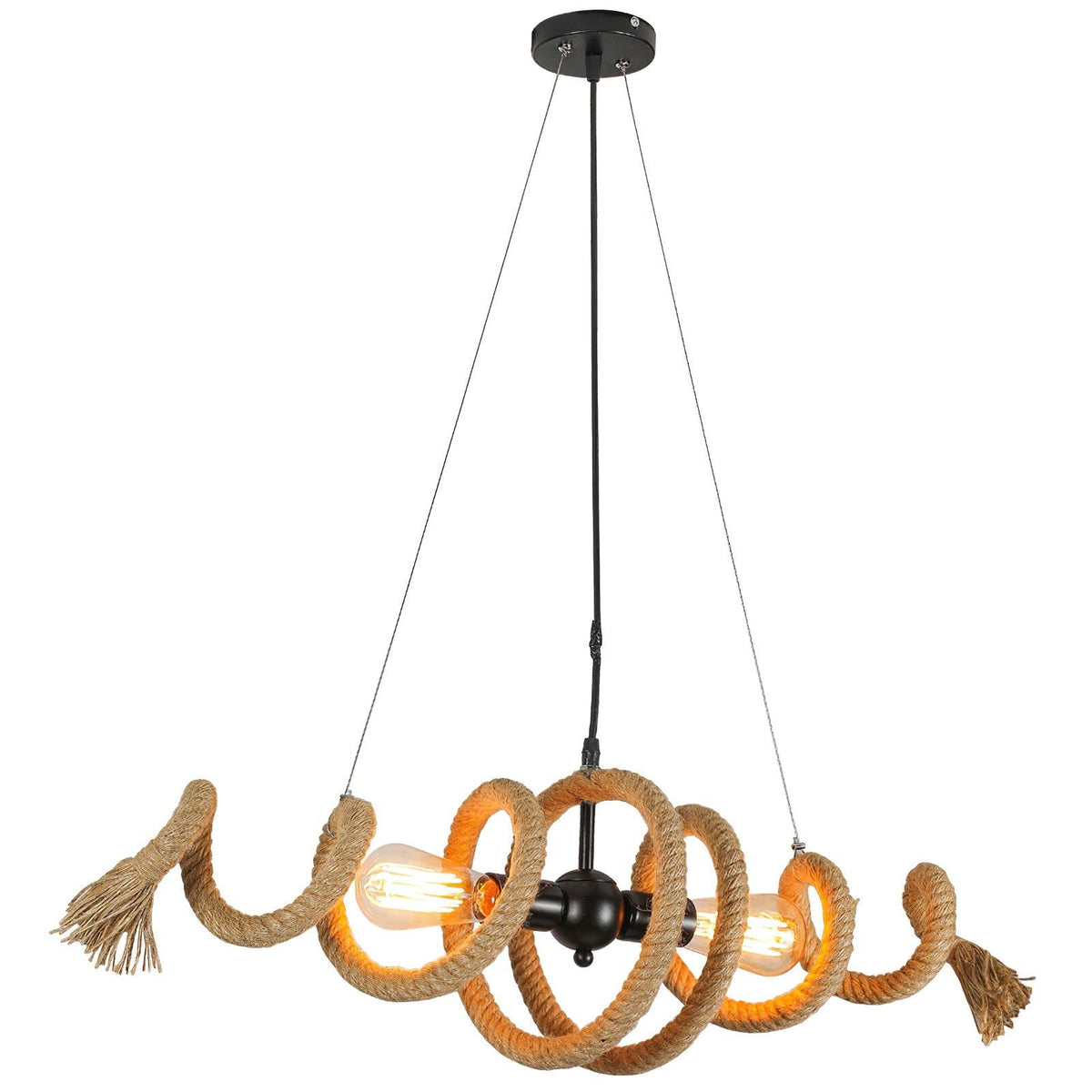 Artisan Hemp Rope Spiral Chandelier for Modern Interiors