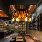 Industrial Starfall Chandelier with Hemp Rope Accents
