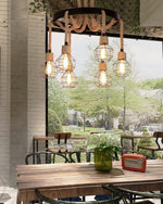 Industrial Starfall Chandelier with Hemp Rope Accents