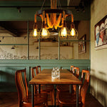 Industrial Starfall Chandelier with Hemp Rope Accents