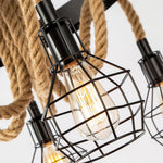 Industrial Starfall Chandelier with Hemp Rope Accents