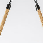 Industrial Wave Chandelier with Natural Hemp Rope – Modern Farmhouse Pendant Light