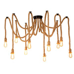 Artisan Hemp Rope Scattered Flower Chandelier for Rustic Interiors