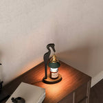 Walnut Heron Sculptural Table Lamp with Candle Warmer – Brass & Forest Green