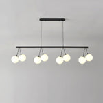 Heronia Modern Glass Chandelier with Black Metal Frame