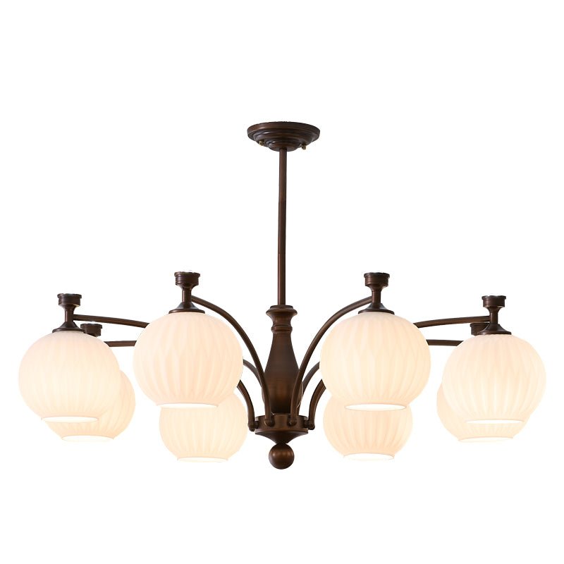 Hespera Orb Chandelier – Modern Glass & Bronze Pendant Light